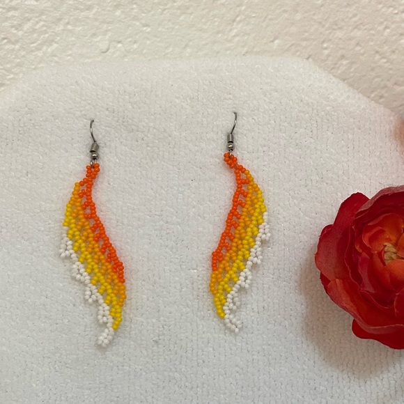 Huichol Beaded Earrings - Picture 2 of 2